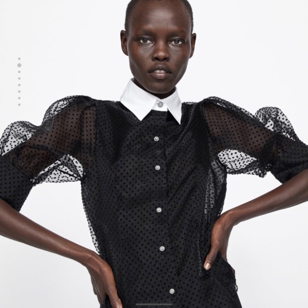 Zara Jewel button blouse